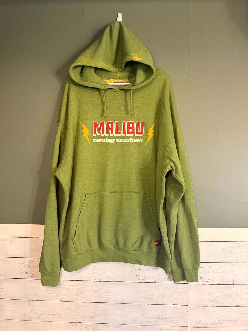 Aviator Nation Malibu Sunday Sessions Hoodie Size XL Green
